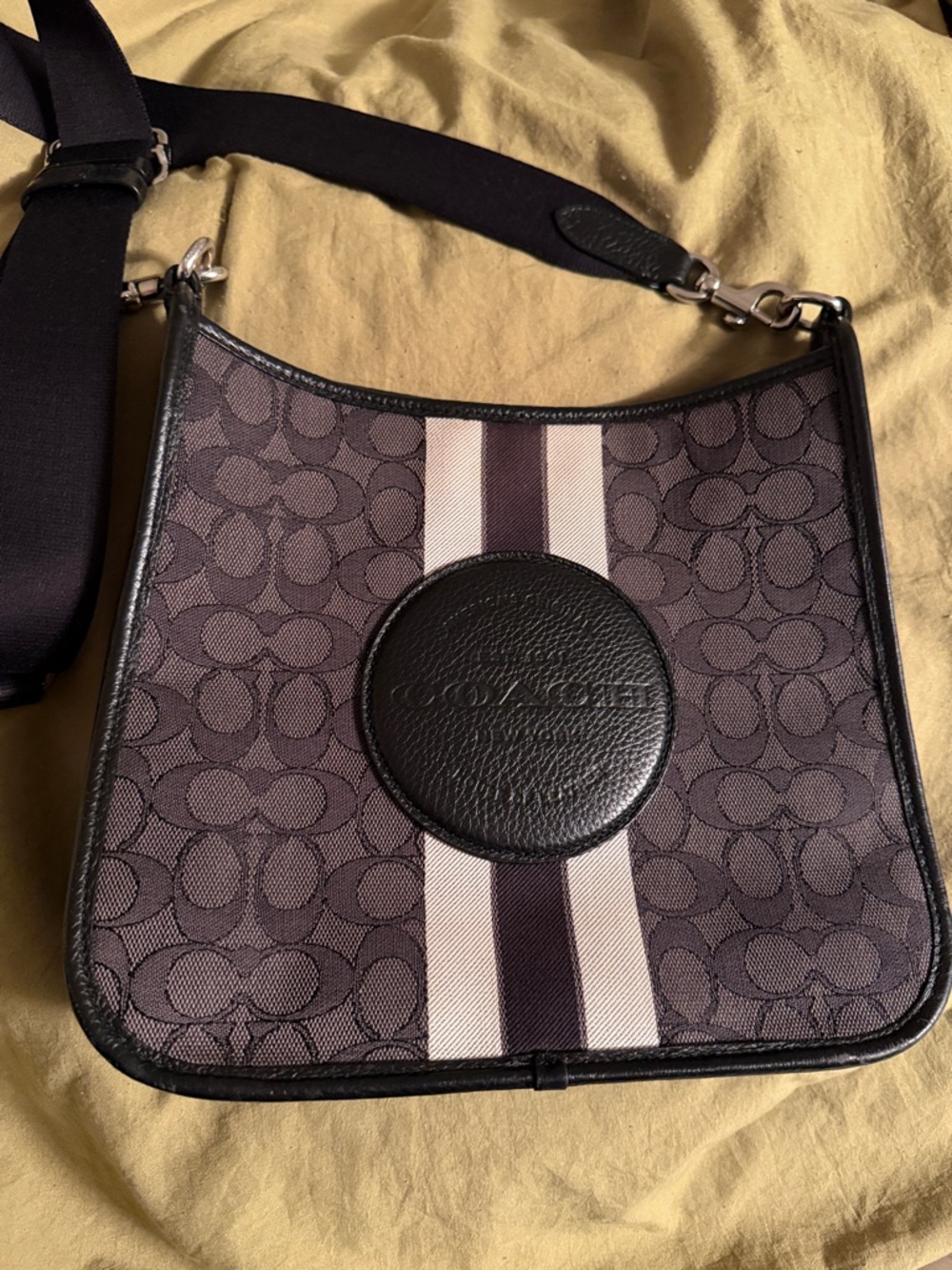 Coach women’s Signature Canvas Messenger with Center Stripe